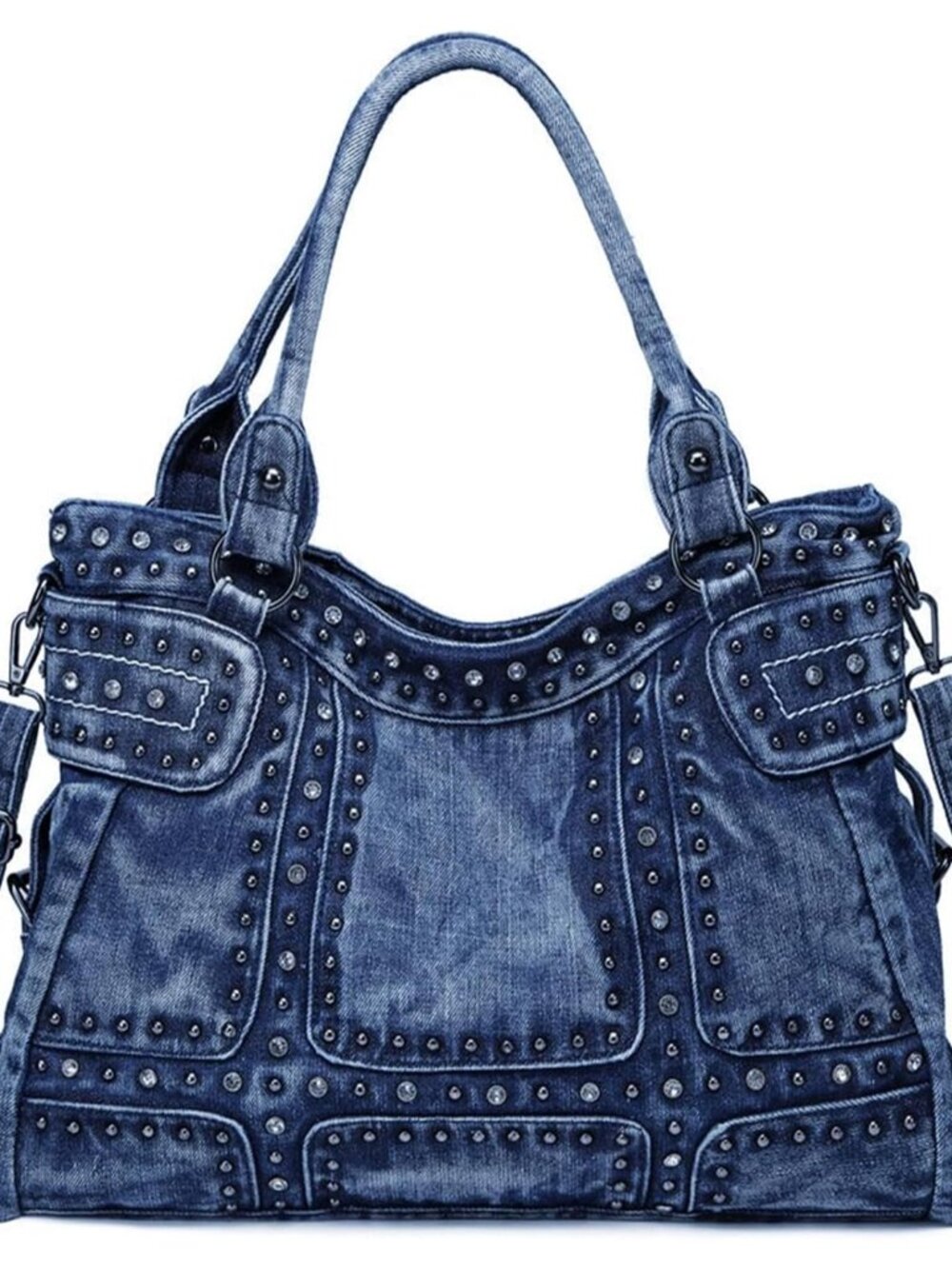 Designer Denim Handbags for Women Hobo Tote Bag Crossbody Denim Purses Blue Jean
